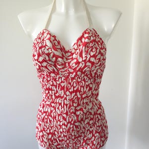 Vintage 1950s British One Piece Swimsuit Medium Swimming Costume