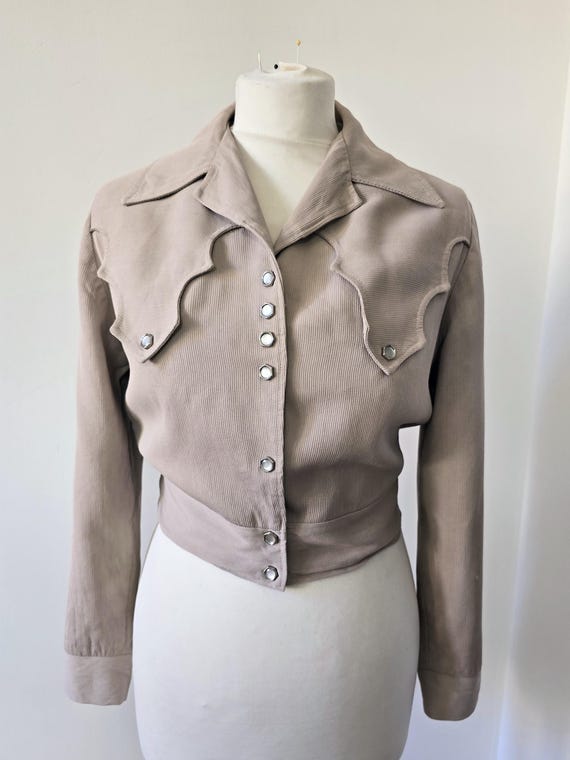Vintage 1950s TREGO'S Cropped Western Jacket Whipcord Sawtooth