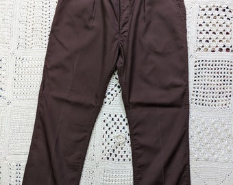 Vintage 1970s 1960s Workwear Brown Pants