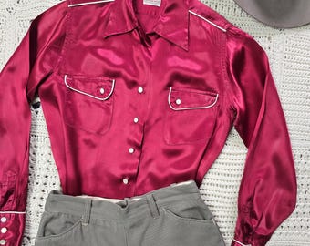 トップス 30s-40s LEVI'S rayon satin western shirt 1930s Or 40s Vintage Levi's Red Satin Western Shirt M | eBay