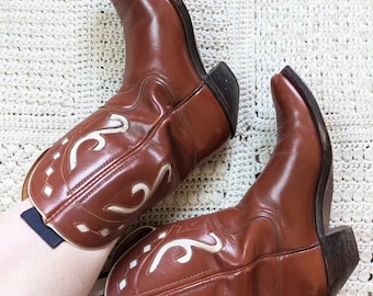 Rare 1940s 1950s Peewee Cowgirl Boots by KIRKENDALL 8 US