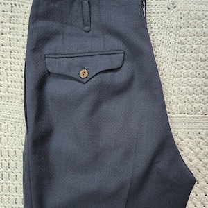 Vintage 1930s 1940s Tailored Pants Flecked Wool Grey 33&quot; Small