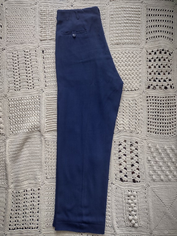 1775 Navy Blue Striped Peg Trousers