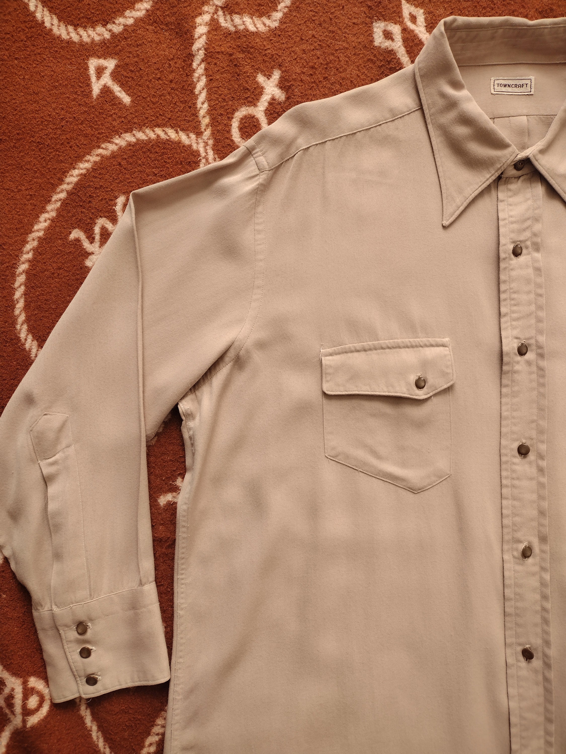50s TOWNCRAFT rayon gabardine shirt