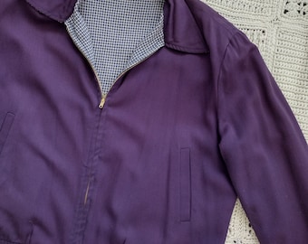 Vintage 1960s Worker Gabardine Rayon Jacket Medium 50s Workwear
