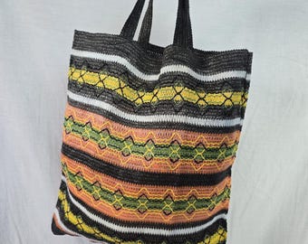 Bolso tote tejido vintage de los años 60 y 70, procedente de Francia.