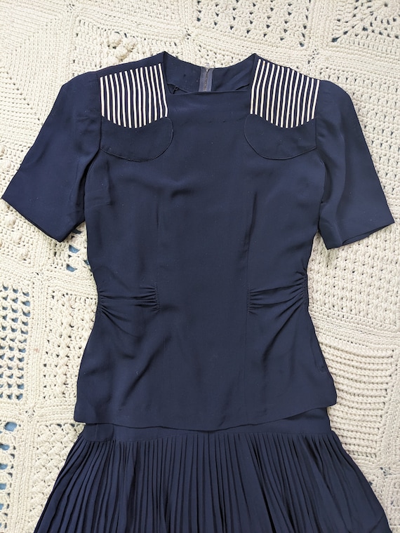 1470 Navy Blue Metallic Shirt Dress