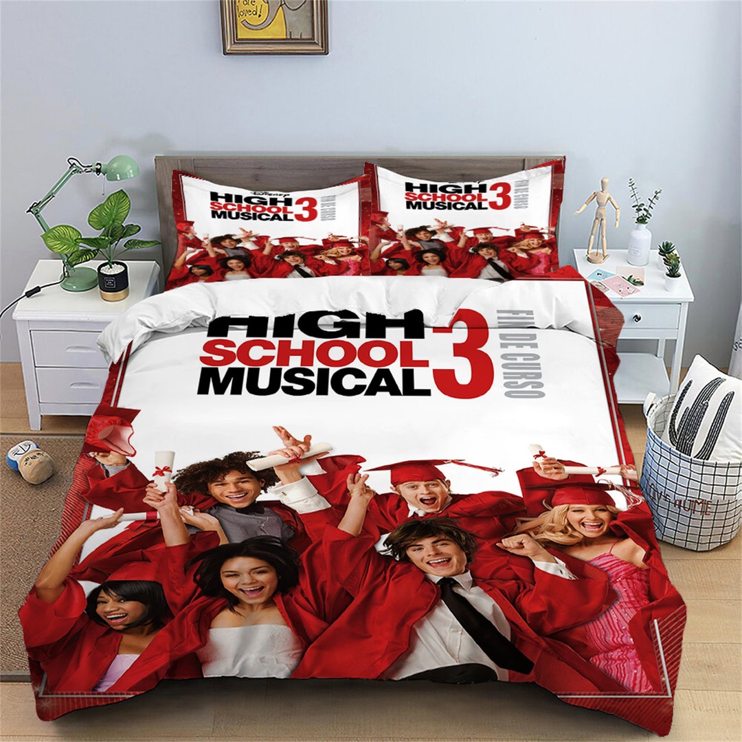 Disney High School Musical Bedding Three Piece Duvet Cover Set Etsy
