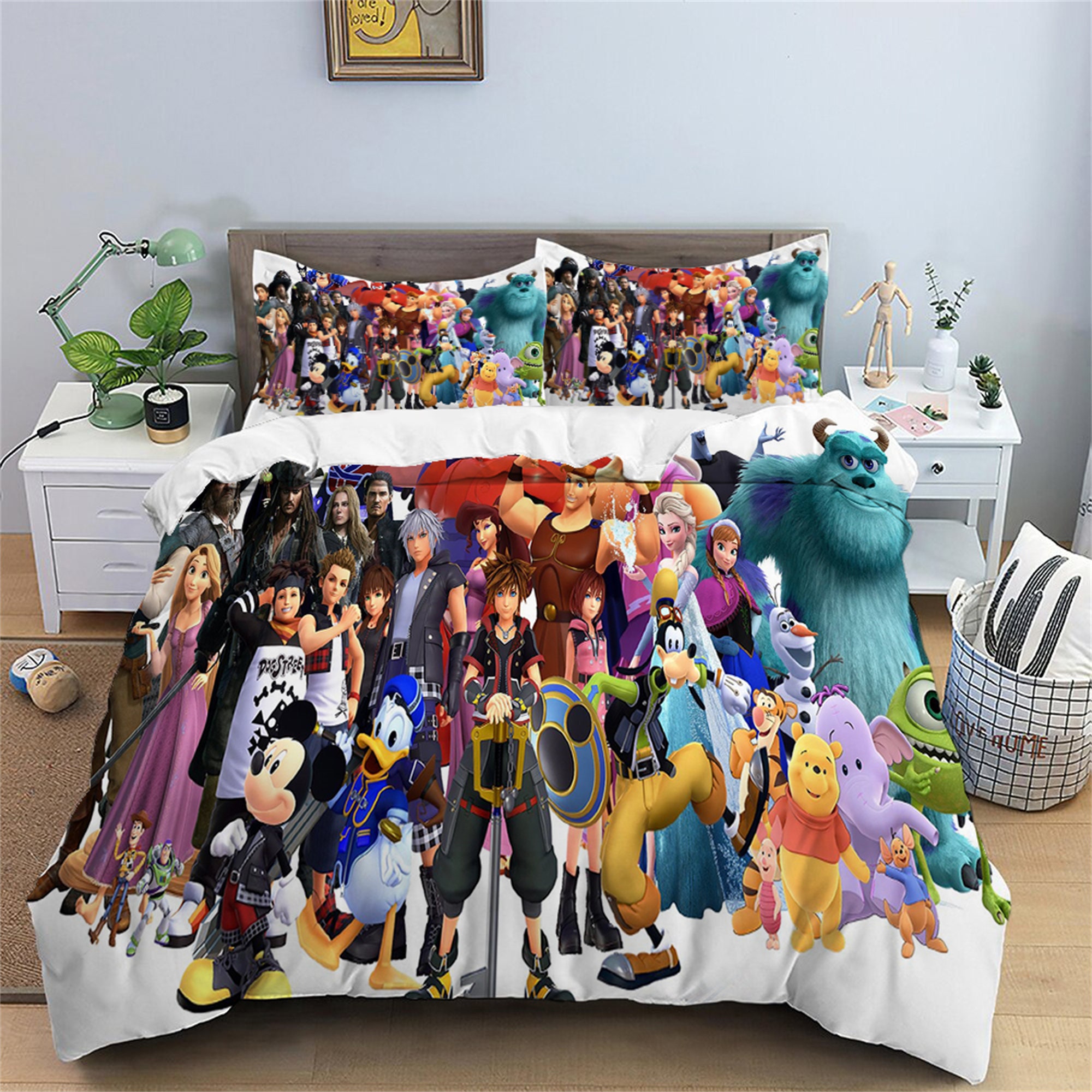 Disney Kingdom Hearts III Bedding Three Piece Bedding Sets