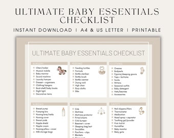 Baby Essentials Checklist Newborn Essentials Nursery Checklist Registry Checklist Pregnancy Checklist Mum To Be Gift Parents To Be
