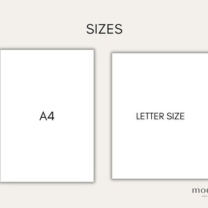 May include: Two white rectangles with black text. The left rectangle says "A4" and the right rectangle says "Letter Size".