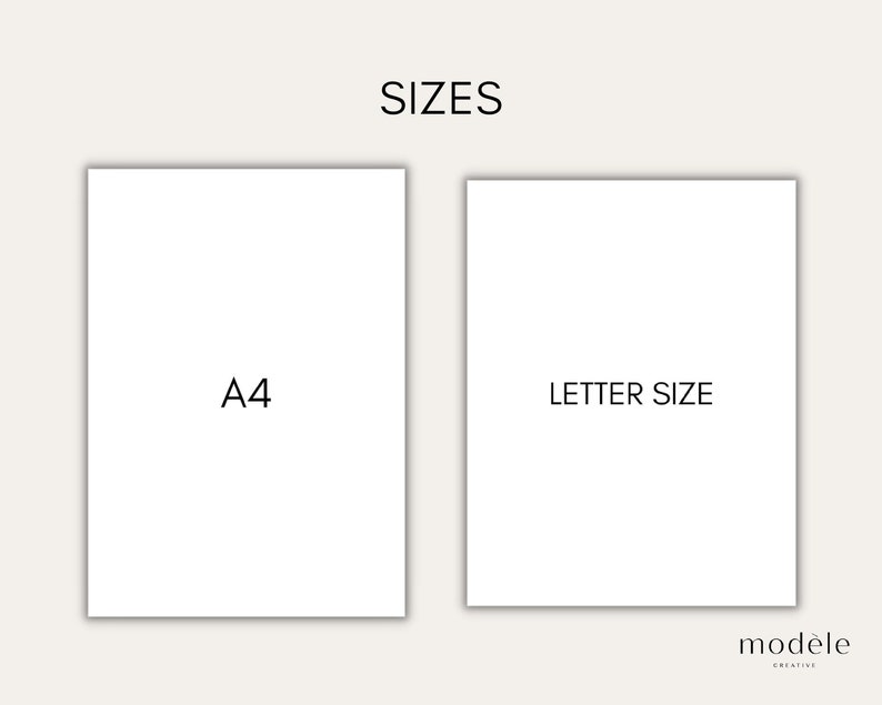 May include: Two white rectangles with black text. The left rectangle says "A4" and the right rectangle says "Letter Size".