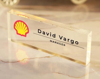 Desk Name Plate, Custom Company Logo Name Plate For Desk, Personalized For Your Company, Office Decor, Nameplate, Desk Plaque