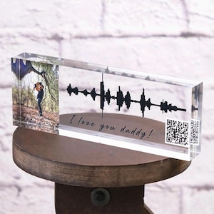 Code QR artistique Soundwave | Plaque de chanson PERSONNALISÉE | Onde sonore avec code QR | Cadeau papa | Cadeau fête des pères | Cadeaux de Noël | Cadeaux de Noël