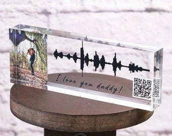 Soundwave Art QR Code | Song Plaque CUSTOM  | Sound Wave with QR Code | Dad Gift | Fathers Day Gift | Christmas Gifts | Xmas Gifts