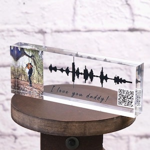 Personalized Soundwave Art | Sound Wave Art | Voice Recording Gift | Song Plaque Custom with QR code | Christmas Gift | Personalized Gift