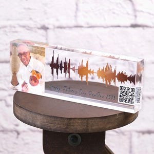 Code QR artistique Soundwave | Plaque de chanson PERSONNALISÉE | Onde sonore avec code QR | Cadeau papa | Cadeau fête des pères