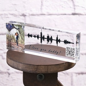 Soundwave Art QR-Code | Song Wandbild CUSTOM | Schallwelle mit QR Code | Papa Geschenk | Geschenk zum Vatertag