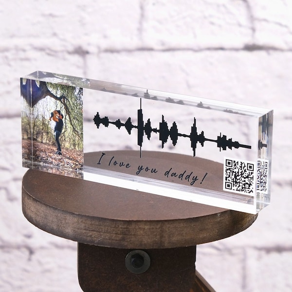 Soundwave Art QR Code | Song Plaque CUSTOM  | Sound Wave with QR Code | Dad Gift | Fathers Day Gift