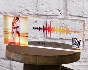 Soundwave Art QR Code | Song Plaque CUSTOM  | Sound Wave with QR Code | Anniversary Gift | Couple Gift