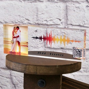 Soundwave Art QR Code | Song Plaque CUSTOM  | Sound Wave with QR Code | Anniversary Gift | Couple Gift