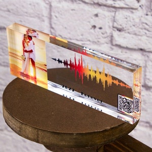 Soundwave Art QR Code | Song Plaque CUSTOM  | Sound Wave with QR Code | Anniversary Gift | Couple Gift | Personalized Gift
