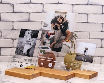 Personalized Song Plaque | Acrylic Print with Photo, Wood Stand