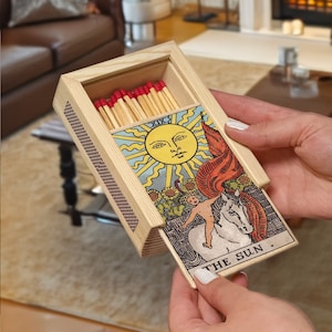Houten luciferdoosje Tarot-luciferdoosje
