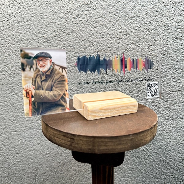 Soundwave Art QR Code | Song Plaque CUSTOM  | Sound Wave with QR Code | Dad Gift | Fathers Day Gift