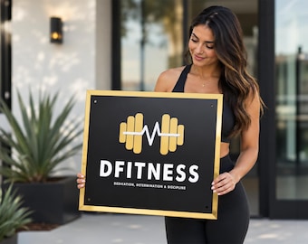 Custom Rectangular Frosted Acrylic Business Logo Sign | Personalized Office Decor