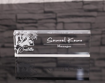 Personalized Desk Plate, Engraved Desk Plate, Office Desk Name Plate, Acrylic Block