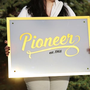 Acrylic Logo Sign | Rectangular Sign | Business Logo Sign | Frosted Acrylic Sign | Personalized Sign | Custom Sign
