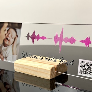 Soundwave Art QR Code | Song Plaque CUSTOM  | Sound Wave with QR Code | MomGift | Mothers Day Gift