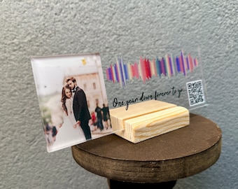 Soundwave Art QR Code | Song Plaque CUSTOM  | Sound Wave with QR Code | Anniversary Gift | Couple Gift
