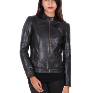 Women&#39;s & Girls 100% Genuine Lambskin Leather Moto Biker Jacket Slim-fit,Long Sleeves, Beautiful Look