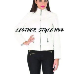 Women&#39;s & Girls 100% Genuine High Quality Soft Lambskin Leather New Design Motorcycle Biker Jacket Slim Fit, Long Sleeves