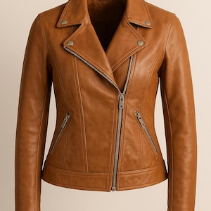 Classic Tan Women’s Leather Jacket