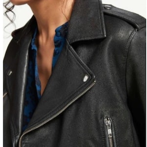 Women&#39;s & Girls 100% Genuine High Quality Soft Lambskin Leather New Design Motorcycle Biker Jacket Slim fit Long Sleeves