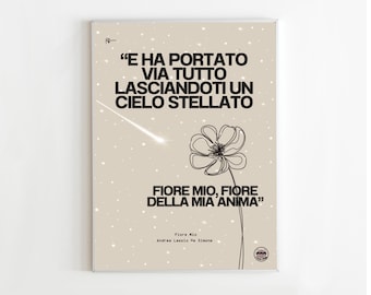 Crea il tuo poster PERSONALIZZATO/print/frase/illustrazione/digitale/indie italiano/frasi amore/musica/canzoni/custom/manifesto/quadro