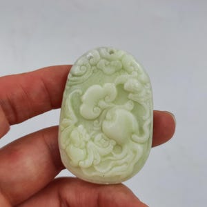 Hand-Carved PiXiu Natural White Jade Carved Pendant Necklace for Men Women, Animal Stone Amulet Jewelry Accessories Bring Peace Good Luck