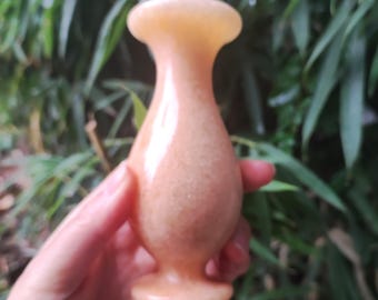 Vaso per fiori in giada naturale/pietra con bocca per la decorazione di matrimoni in casa, cristallo curativo, gemma, cristallo di quarzo chakra cm257