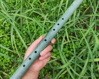 Squisito flauto di giada verde - Strumento musicale tradizionale cinese fatto a mano Flauto di giada cinese Bel regalo Serenata in armonia verde Cm269