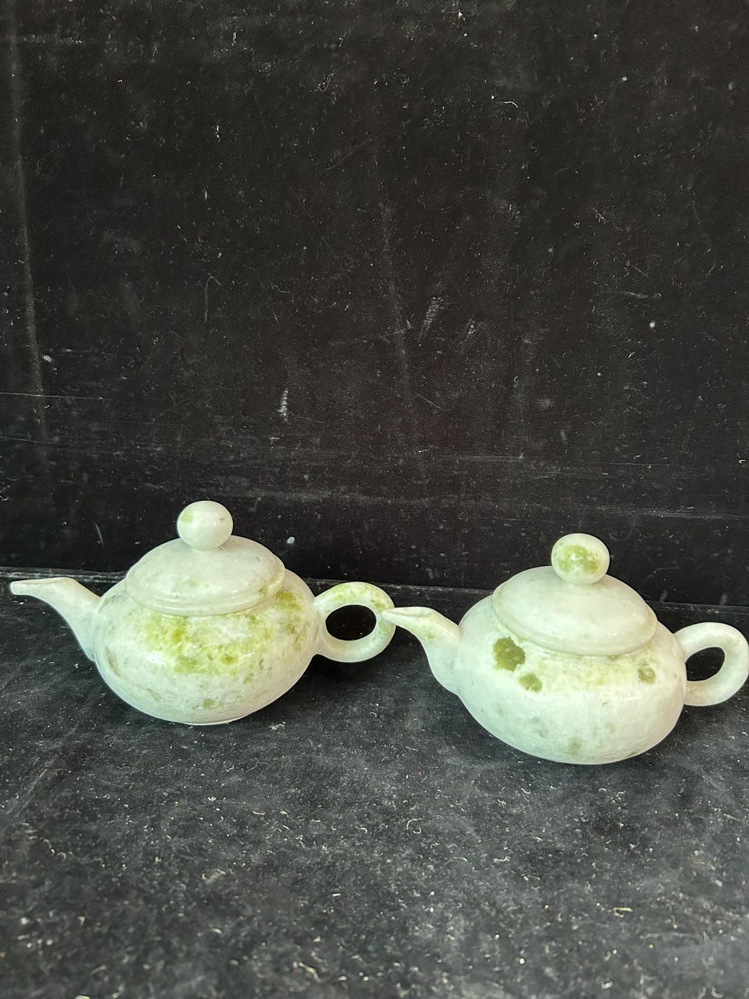 Get 1 Jade Tea Set Tea Pot 3 Cups in Case, Natural Jade Healing Health ...