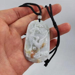 Natural Crystal Necklace Bird Pendant Charms Jade Stone Healing Crane Bird Carving For Beads Transparent Jewelry Making Tiny Bead DIY Amulet