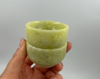 Get 2 cup in case, Natural jade Cup Hand Carved healing health crystal Quartz pot decoration healing chinese tea ceremony tea set cm288