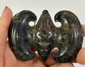 Antique Meteorite Pendant Ancient China Culture Carving Hongshan Figurine, Jade Crystal Healing Pendant Suspected alien civilization Cm501