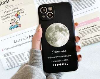 Personalized moon phase mobile phone case for iPhone 15 14 13 12 11 Pro Max,15 14 13 12 11 pro 13,12 mini ,6,7,8,XR ,X,XS Max, Custom Gift