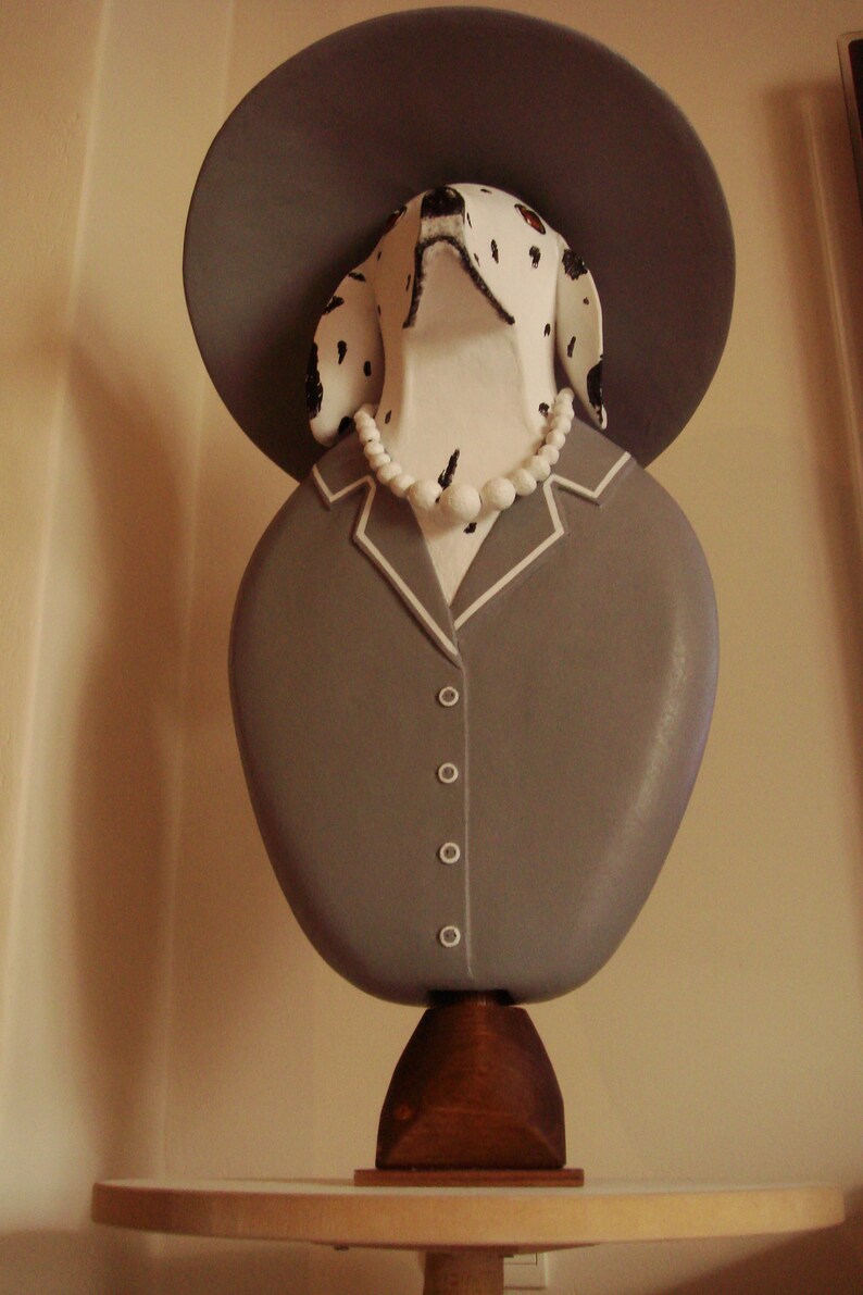 Dalmatian Dog Art Paper Mache Home Decor Sculpture Painted Etsy