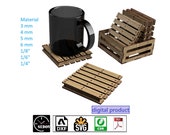 Cup Holders in Box Laser Cut Template Set Costers DIY small pallet digital files svg cdr pdf dxf