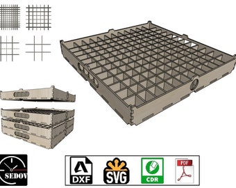 Boîte de rangement modulaire découpée au laser pour divers petits objets, boîtes de transformateurs DIY, fichiers numériques svg cdr pdf dxf